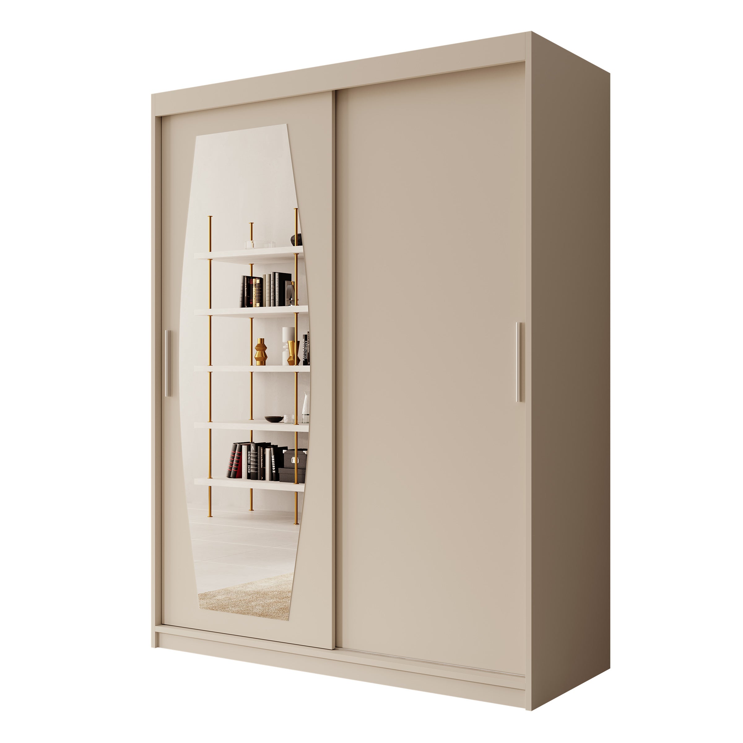 Azai - Kledingkast met schuifdeuren - Beige - 150x62x200 cm