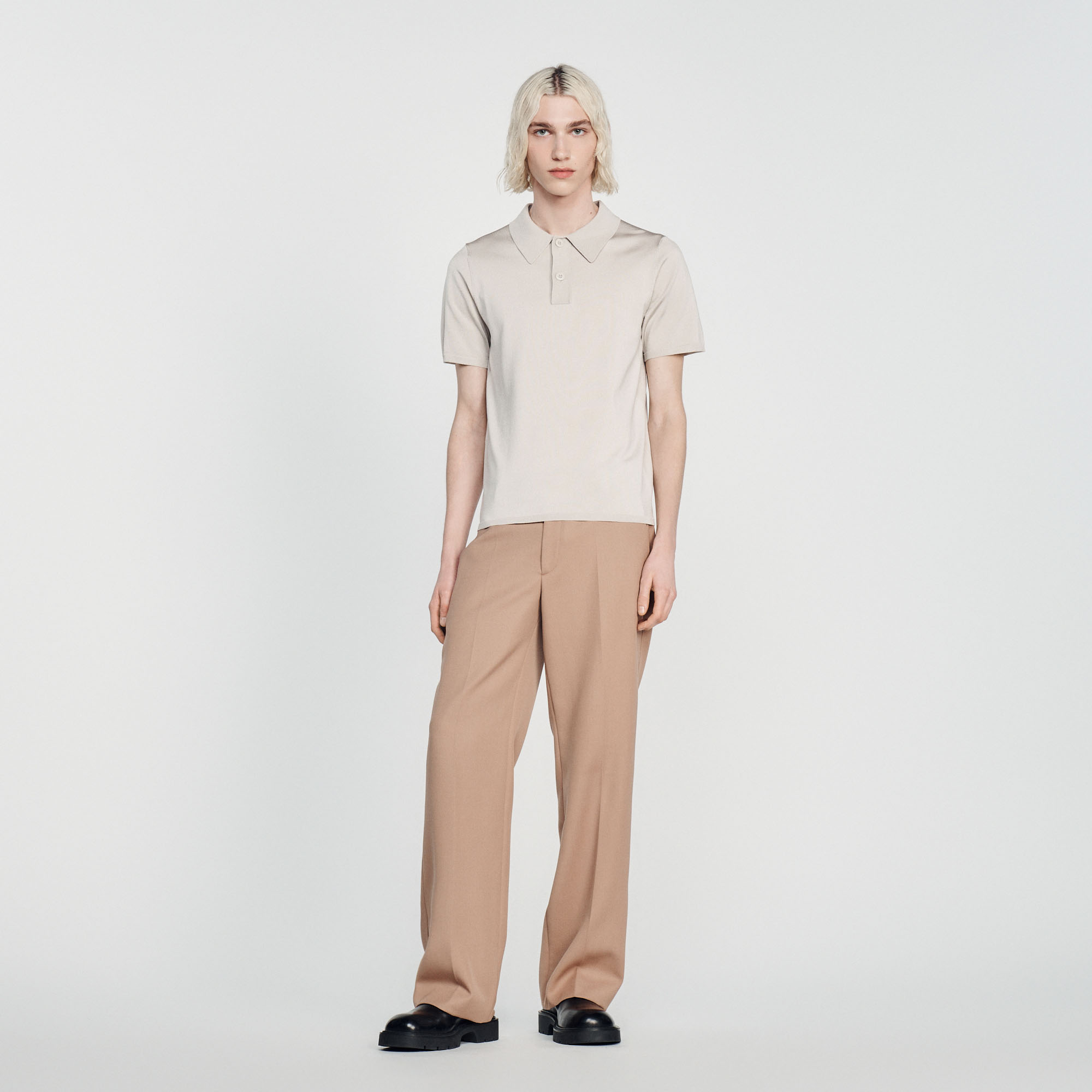Polo en maille á manches courtes