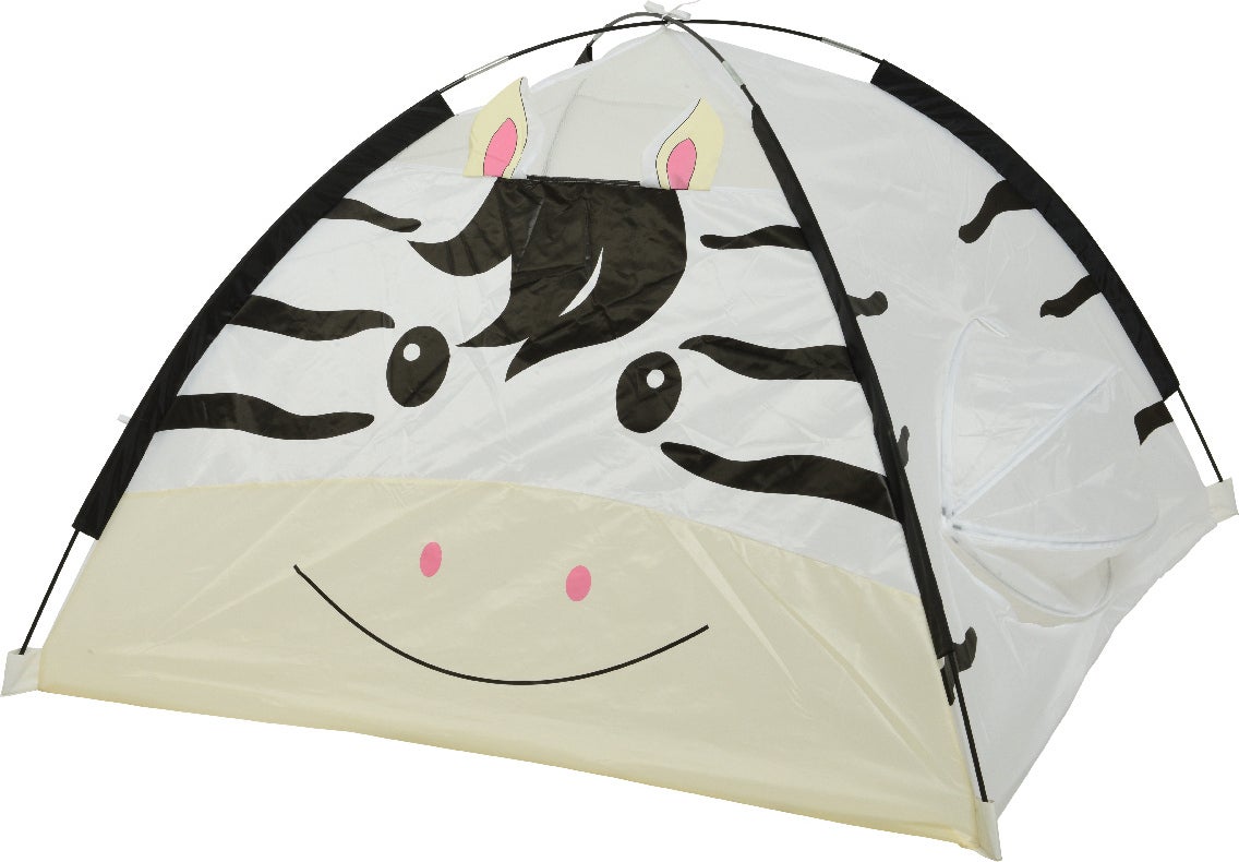 Outdoor Living by Decoris kindertent Zebra zwart / wit 120 x 120 x 80 cm