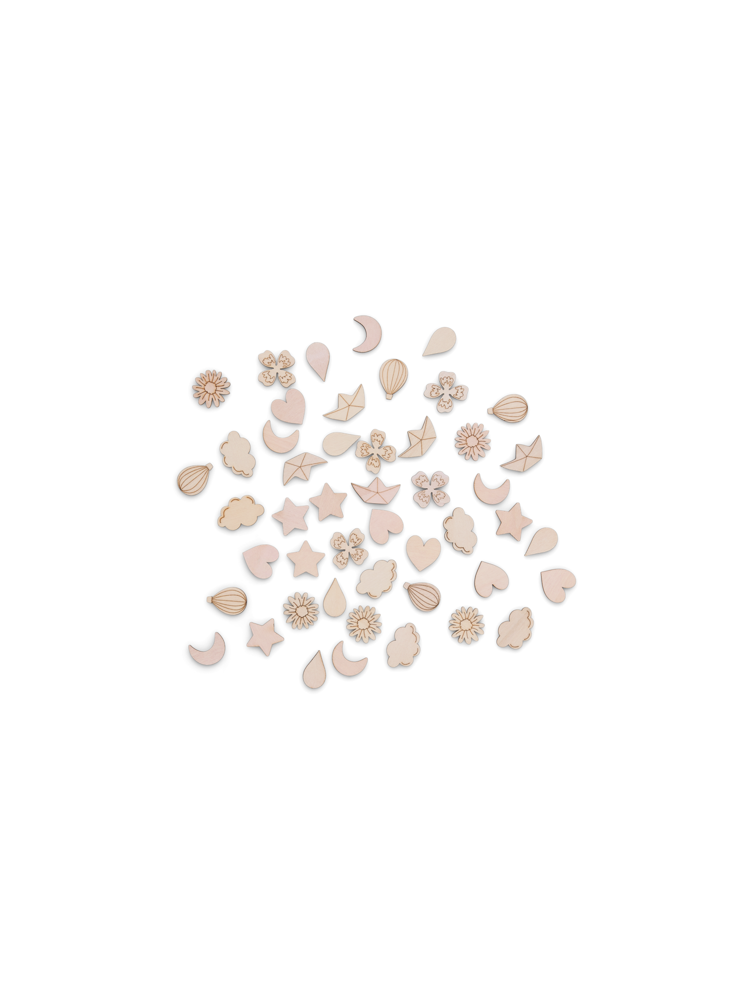 Trækonfetti | Poppeltræ. 50 stk. | Lilac