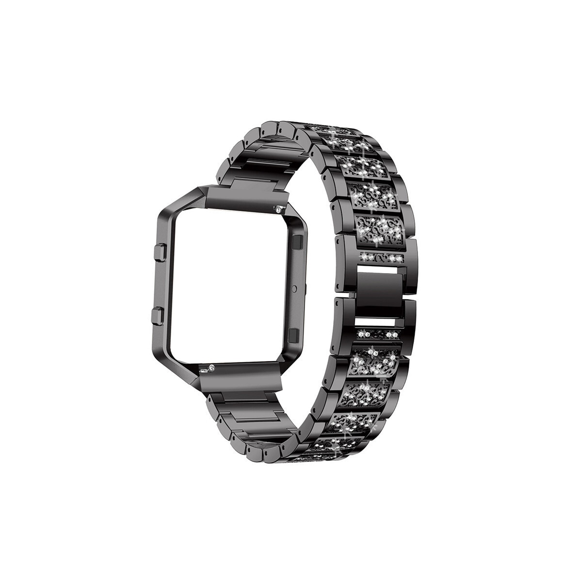 Smart klokkerem Diamond-klokkerem med klokkeramme for Fitbit Blaze Sort