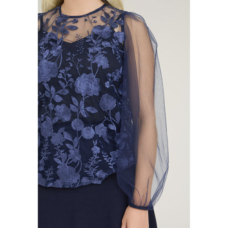 A-VIEW Fuschia blouse Navy