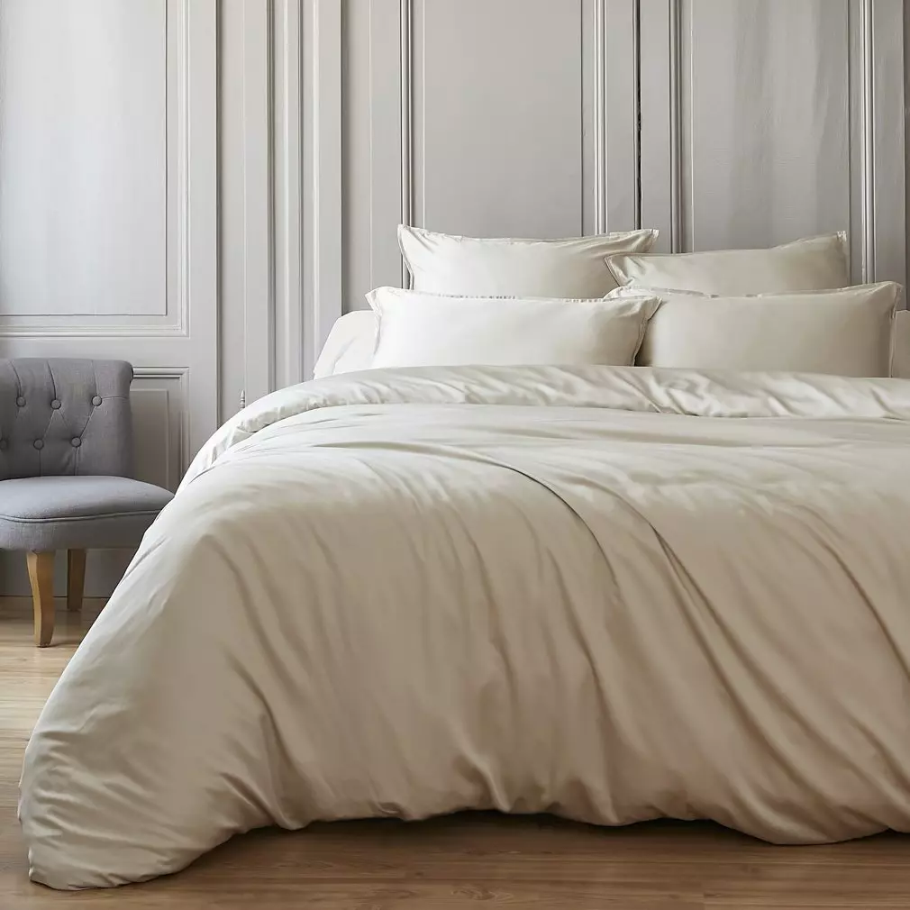 Housse de couette satin de bambou (240 x 220 cm) Salomé Beige