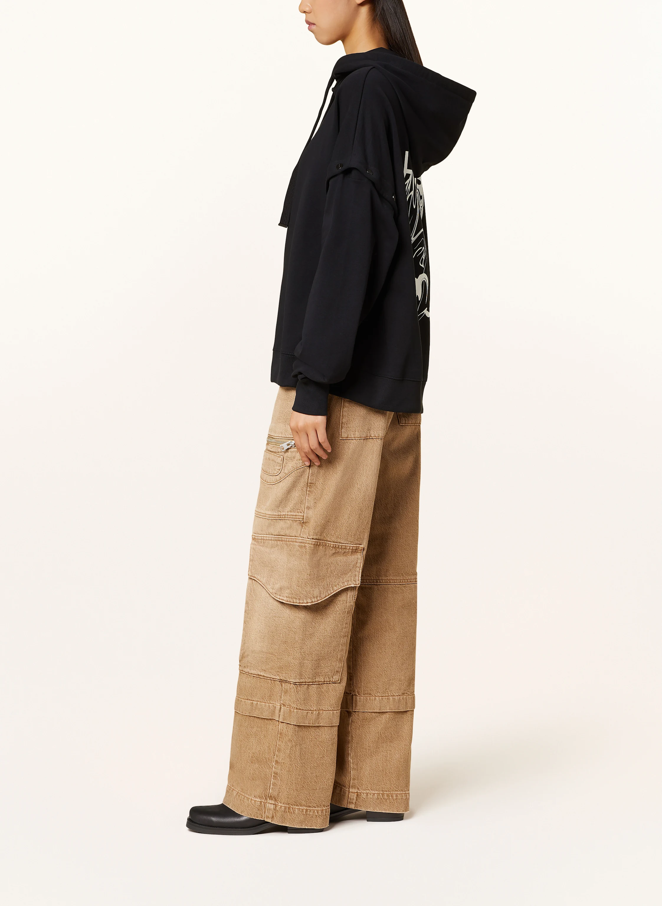 ALLSAINTS Hoodie INKSNTS AMPHIA mit abnehmbaren Ärmeln