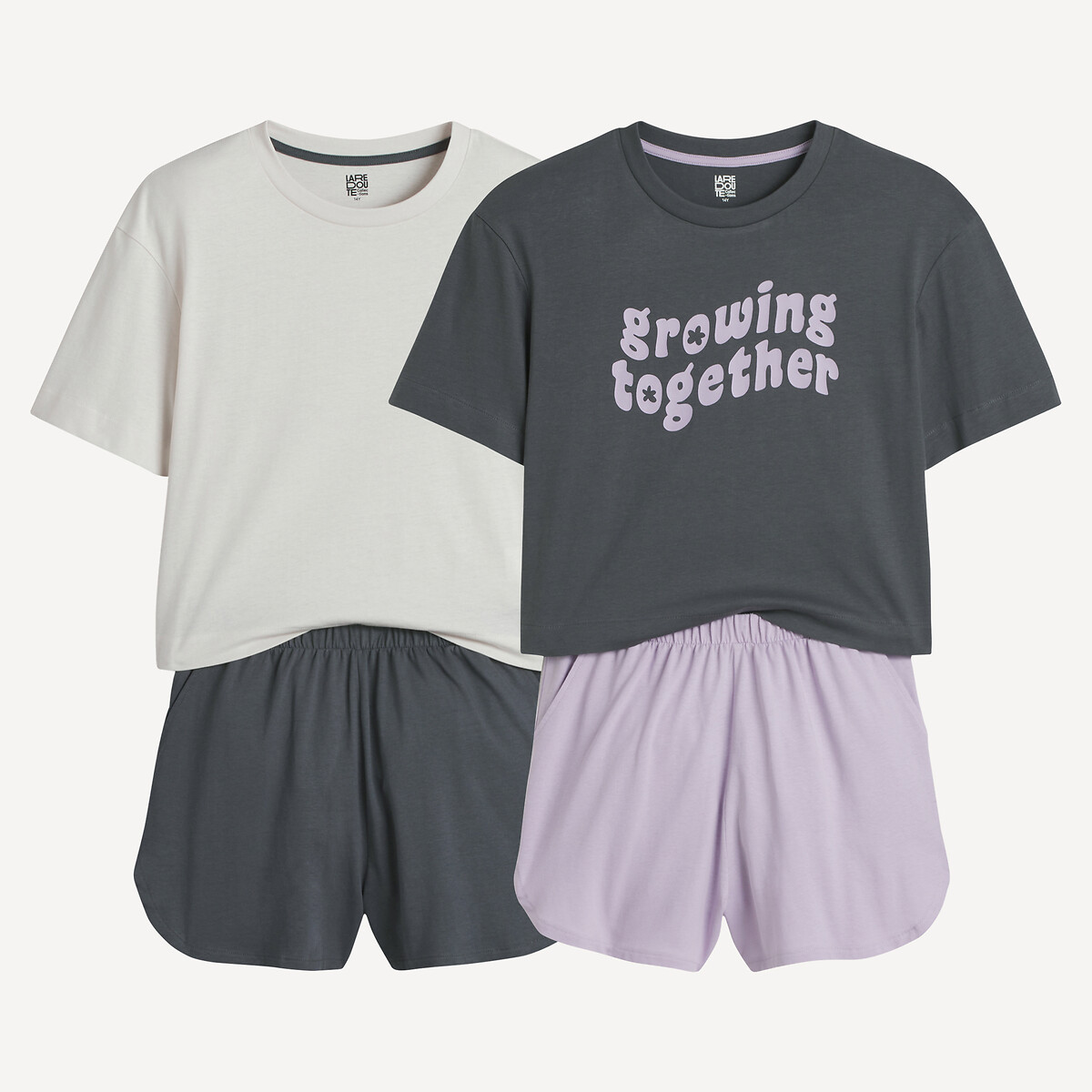 COLEÇÃO LA REDOUTE<br>Conjunto de 2 shorts de pijama de algodão