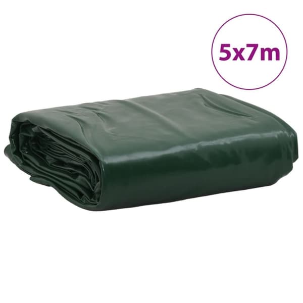 vidaXL Presenning grønn 5x7 m 650 g/m²