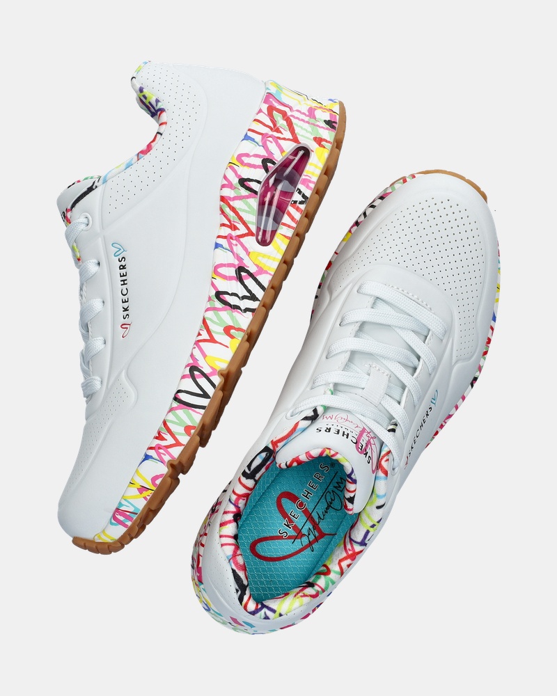 Skechers Uno Loving Love Lage sneakers  - wit