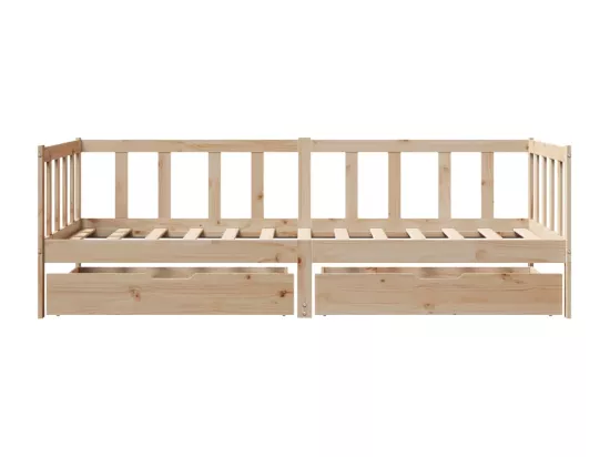 Lit de jour avec tiroirs sans matelas 80x200 cm bois massif