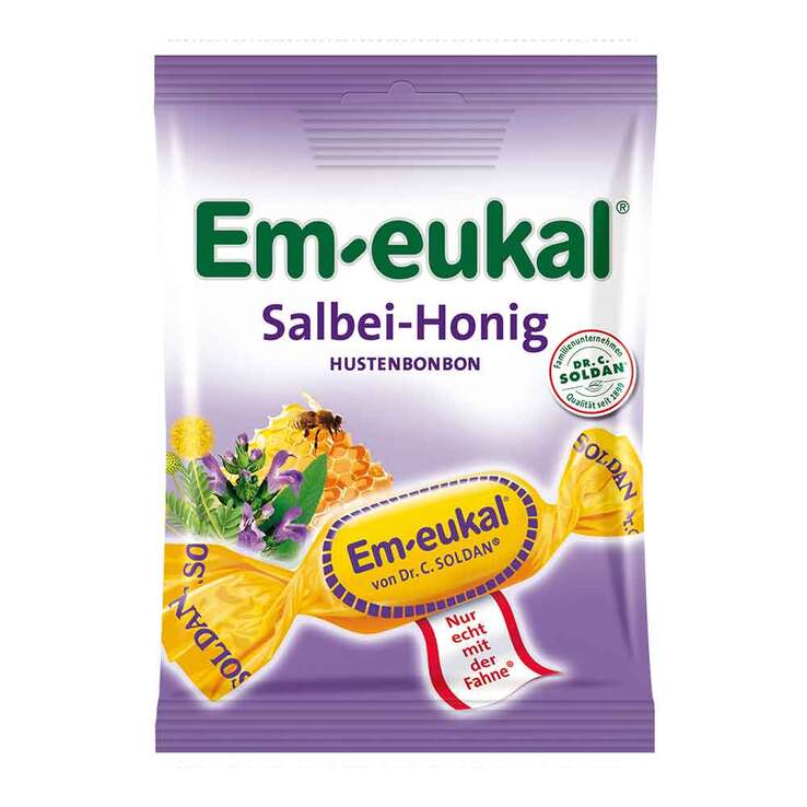 Em-eukal Halsbonbons Salbei-Honig zuckerhaltig, 75 g