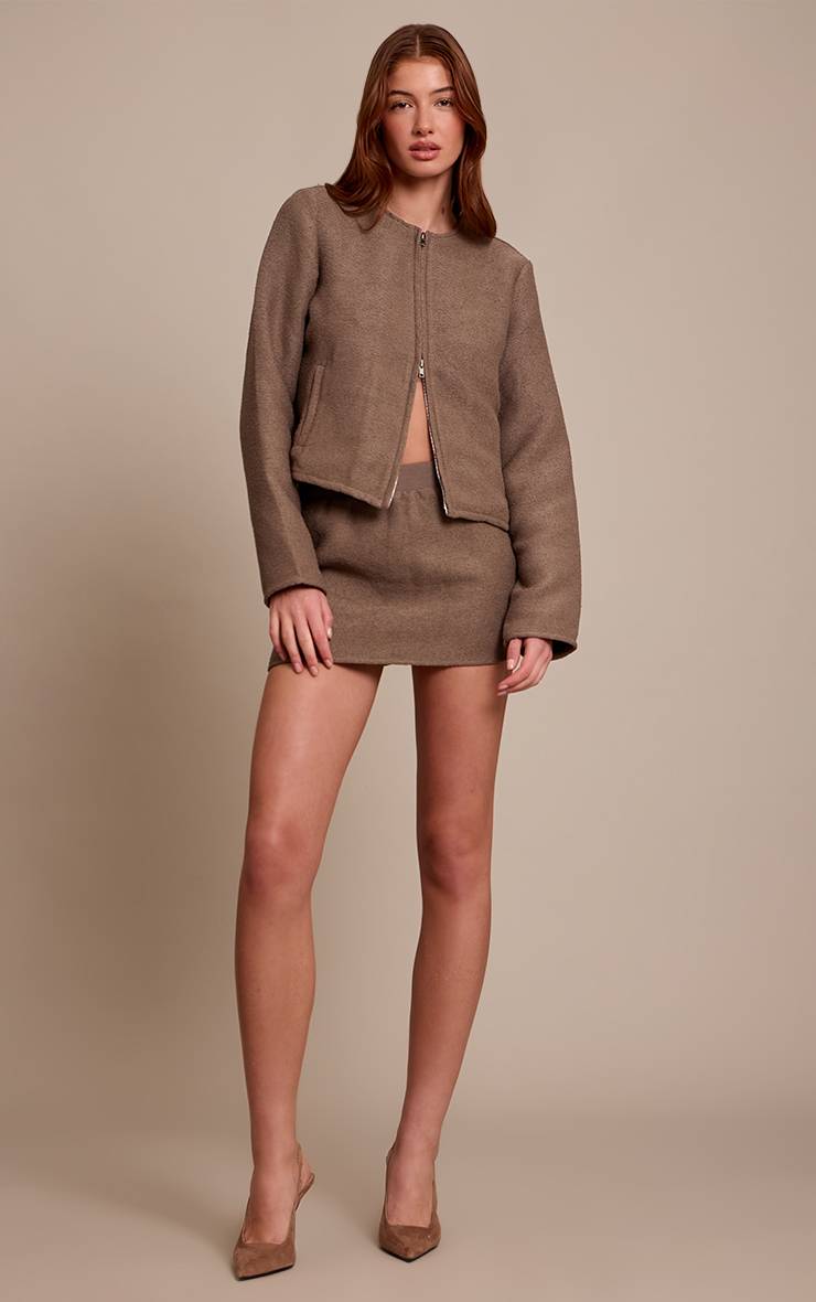 Champignon Ensemble Jupe Mini Taille Mi-haute En Bouclé