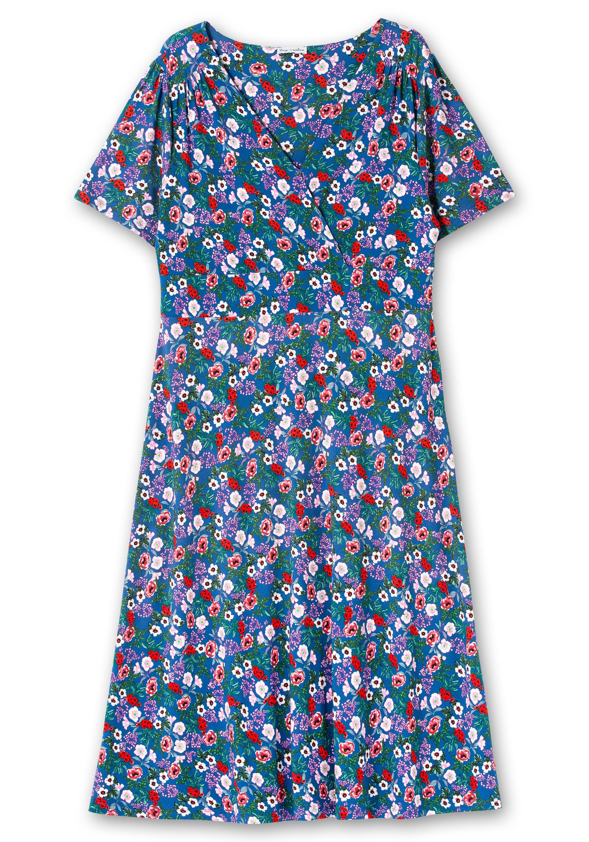 Jerseykleid in Wickeloptik, mit floralem Druck