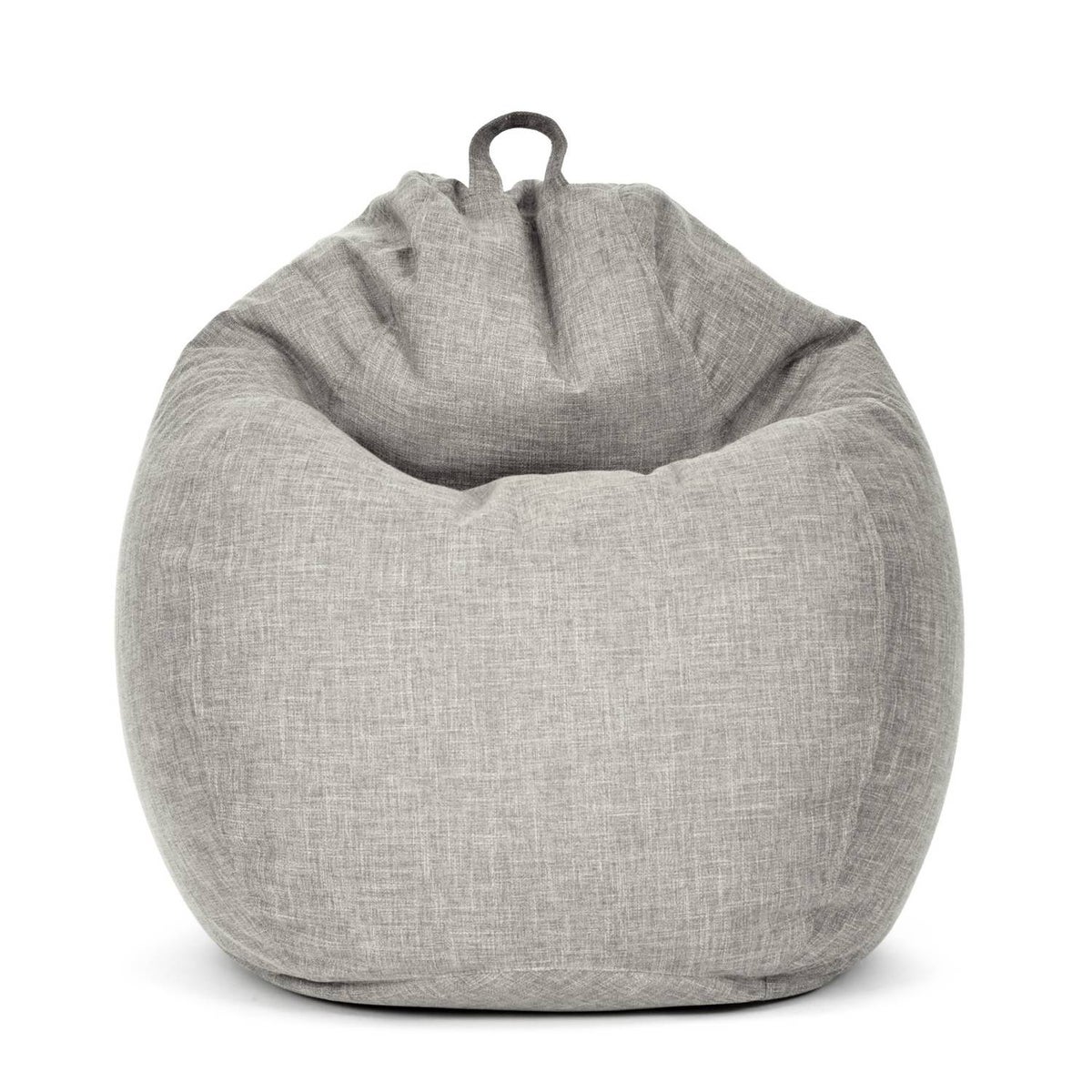 Green Bean Indoor Zitzak met 200 liter gevuld met EPS-korrels, knuffelzacht, wasbaar - Stoffen vloerkussen, ligstoel, zitkussen, loungestoel voor binnen - Zilvergrijs