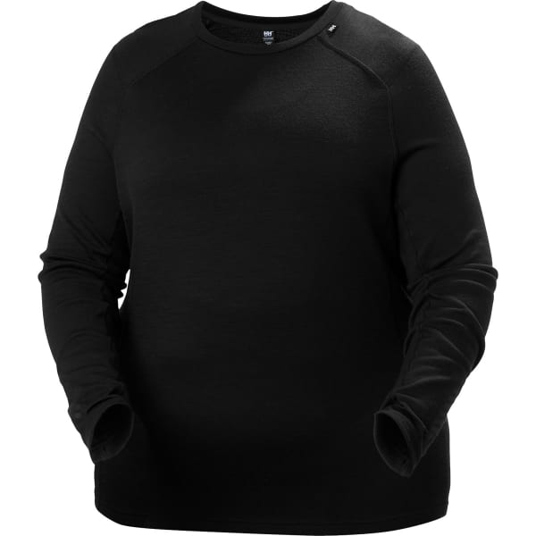 T-shirt thermique HELLY HANSEN W LIFA MERINO MIDWEIGHT CREW PLUS BLACK