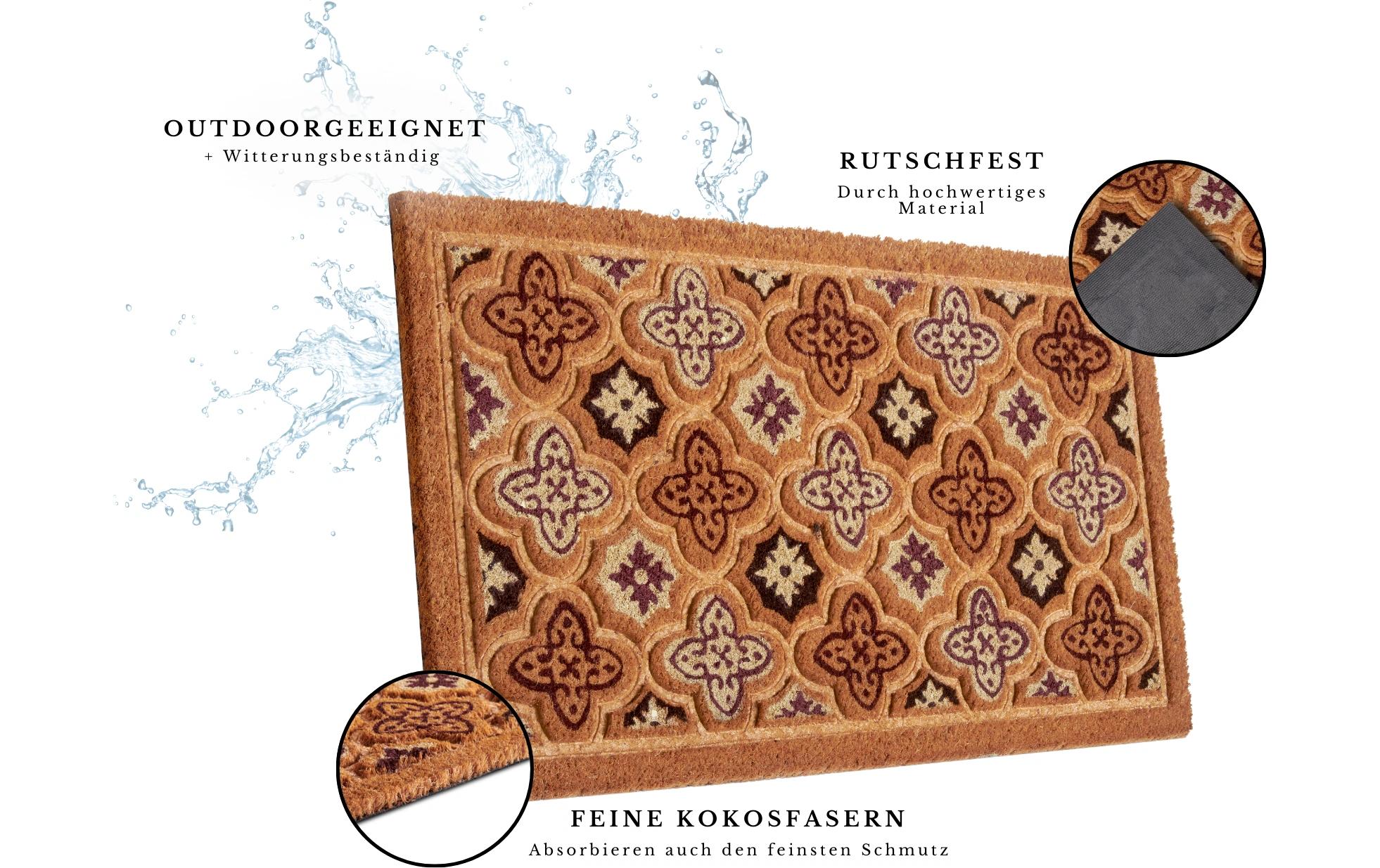 Fussmatte Maroccan 45 cm x 75 cm, MehrfarbigRutschfeste Türmatte
