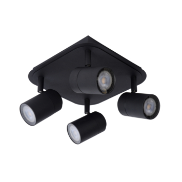 Lucide LENNERT plafondspot badkamer LED dimb.  GU10 3000K IP44 Zwart