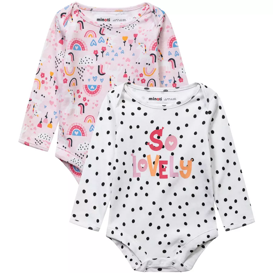 MINOTI 2er-Pack Bodys RosaWeiß
