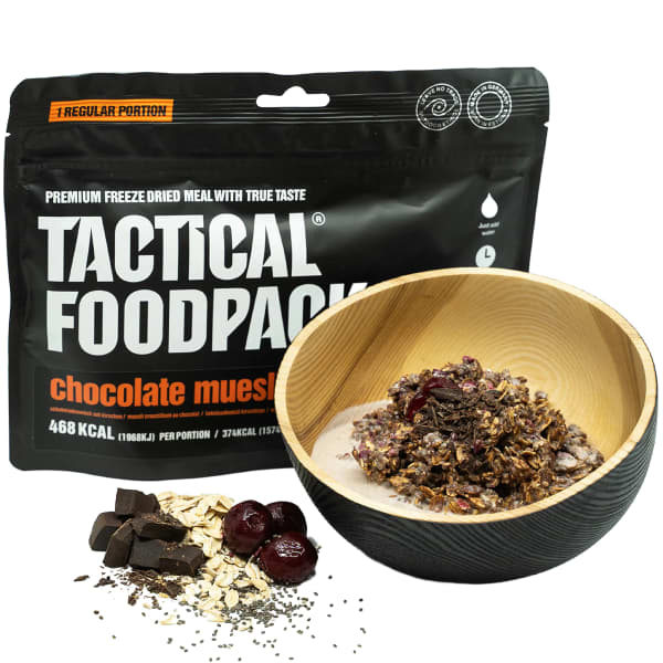 Repas lyophilisé TACTICAL FOODPACK CHOCOLATE MUESLI WITH CHERRIES 125G UNI
