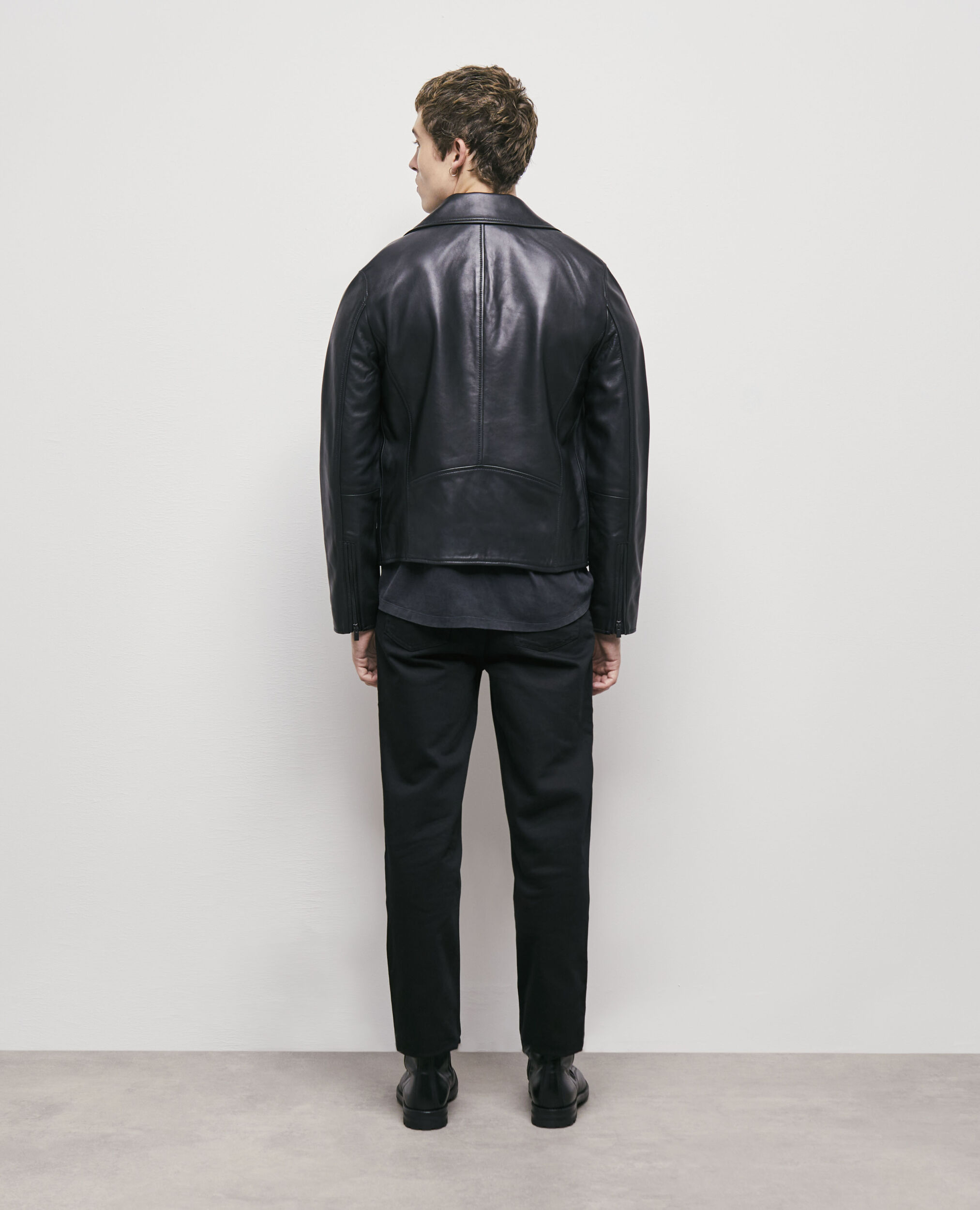 Blouson en cuir noir