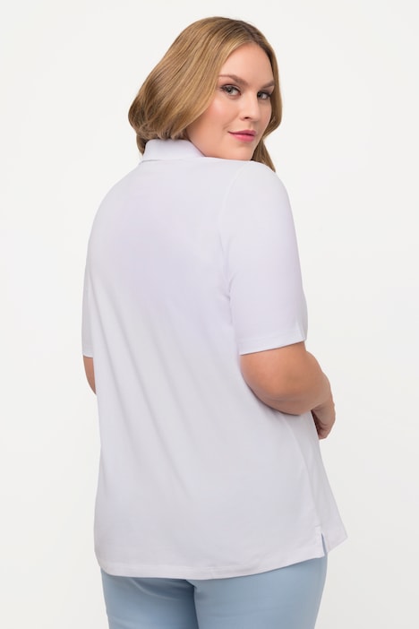 Poloshirt, Ajour-Rhomben, Polokragen, Halbarm