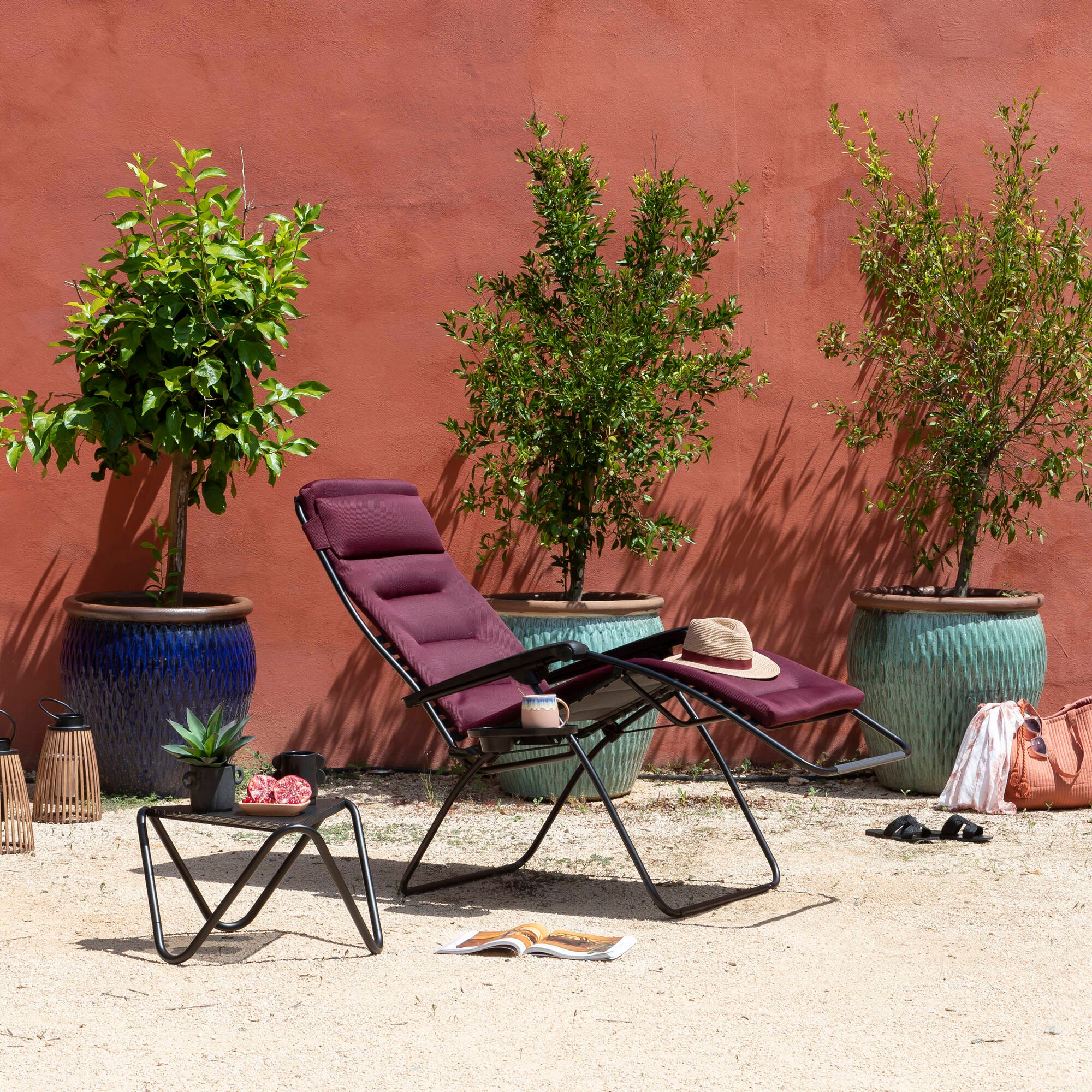 Gepolsterte Zero-Gravity-Relaxliege - XL RSX Clip XL AirComfort® Rot Bordeaux