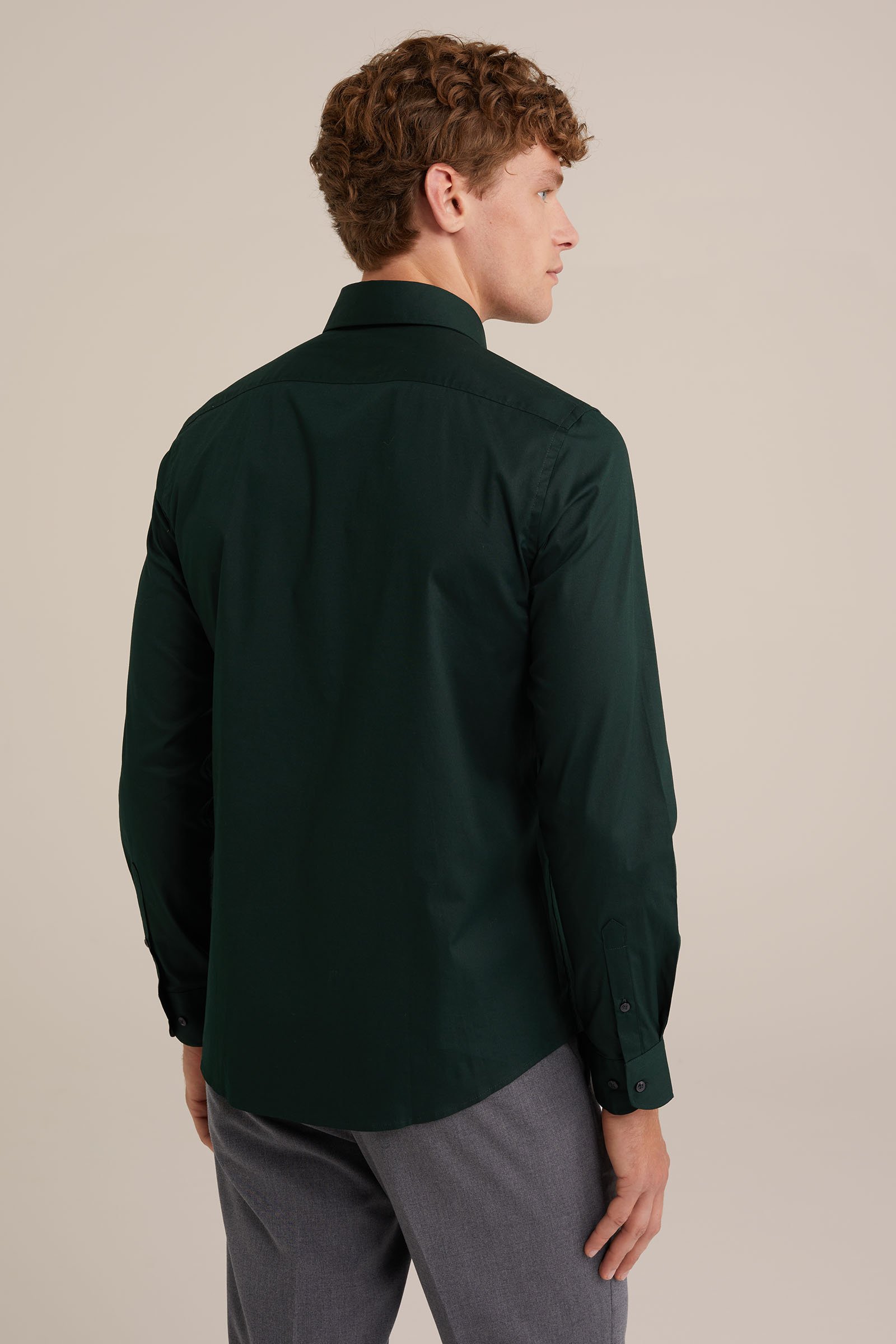 anti-odour overhemd met stretch Fundamentals Zeegroen