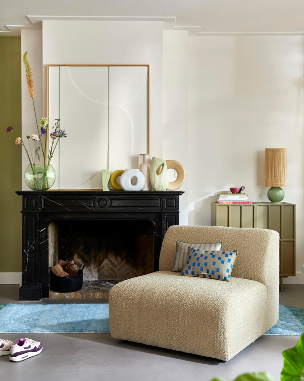 HKliving Vint fauteuil corduroy rib bruin