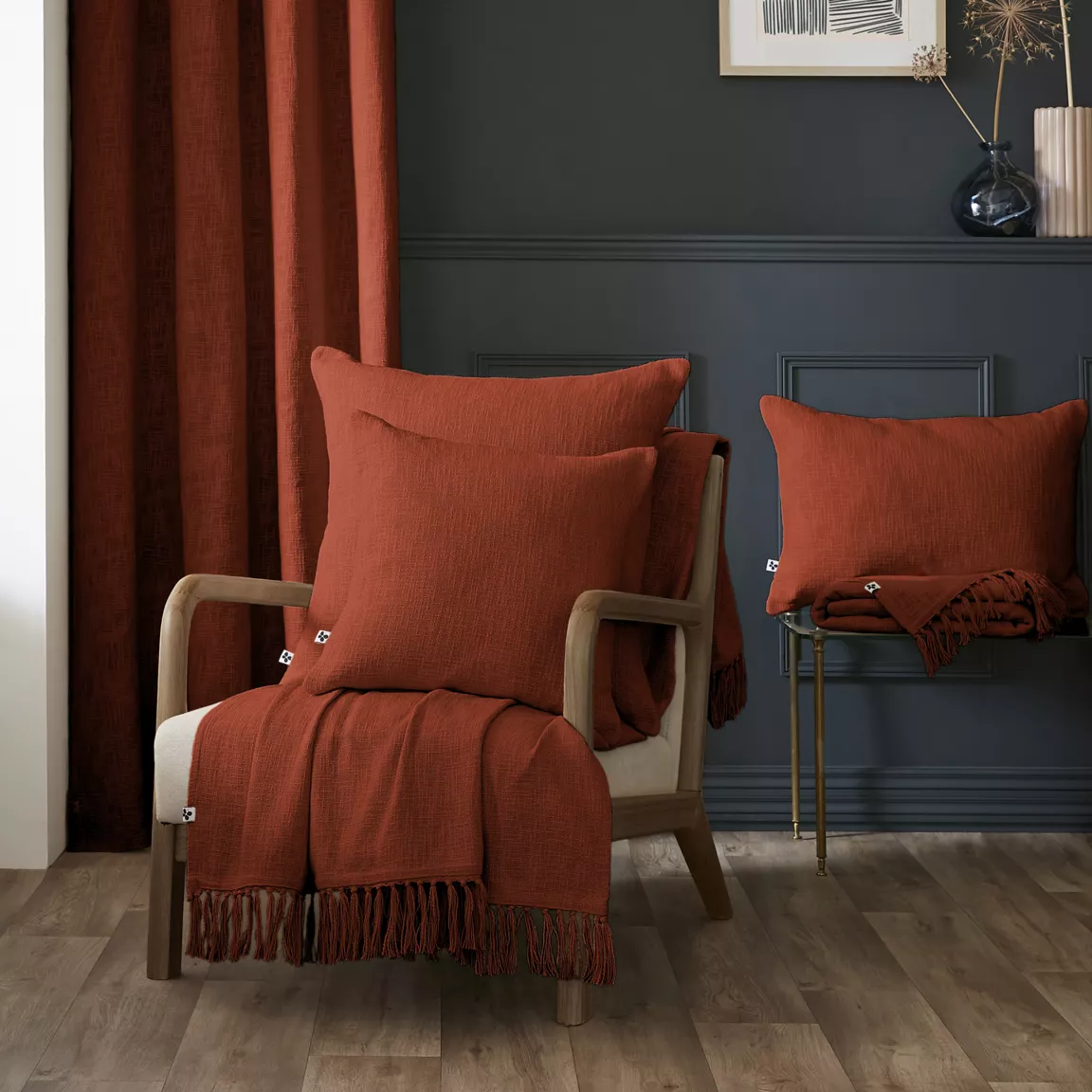 Plaid coton (130 x 160 cm) Sixtine Terracotta