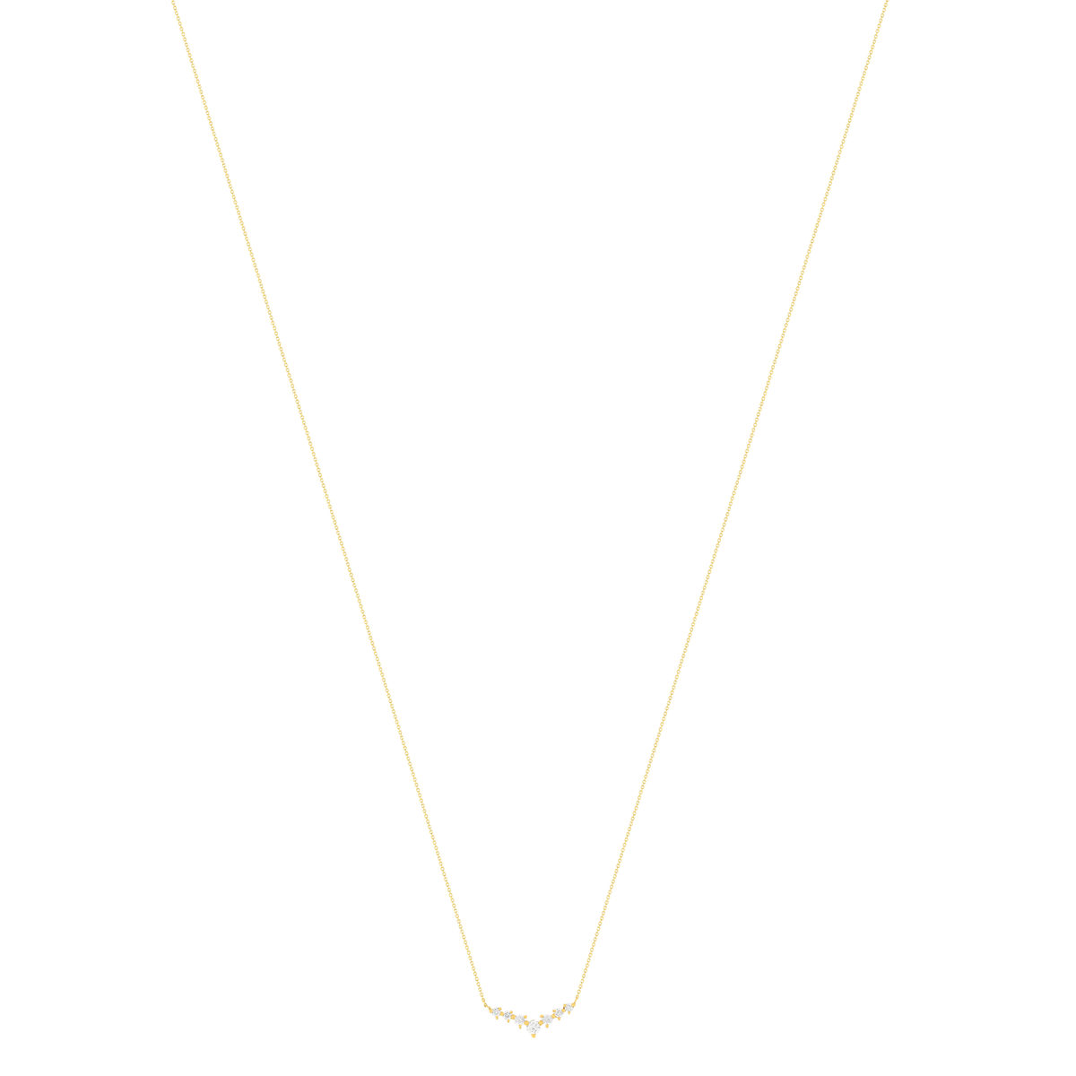 Collier or 375 jaune zirconias blancs 45 cm