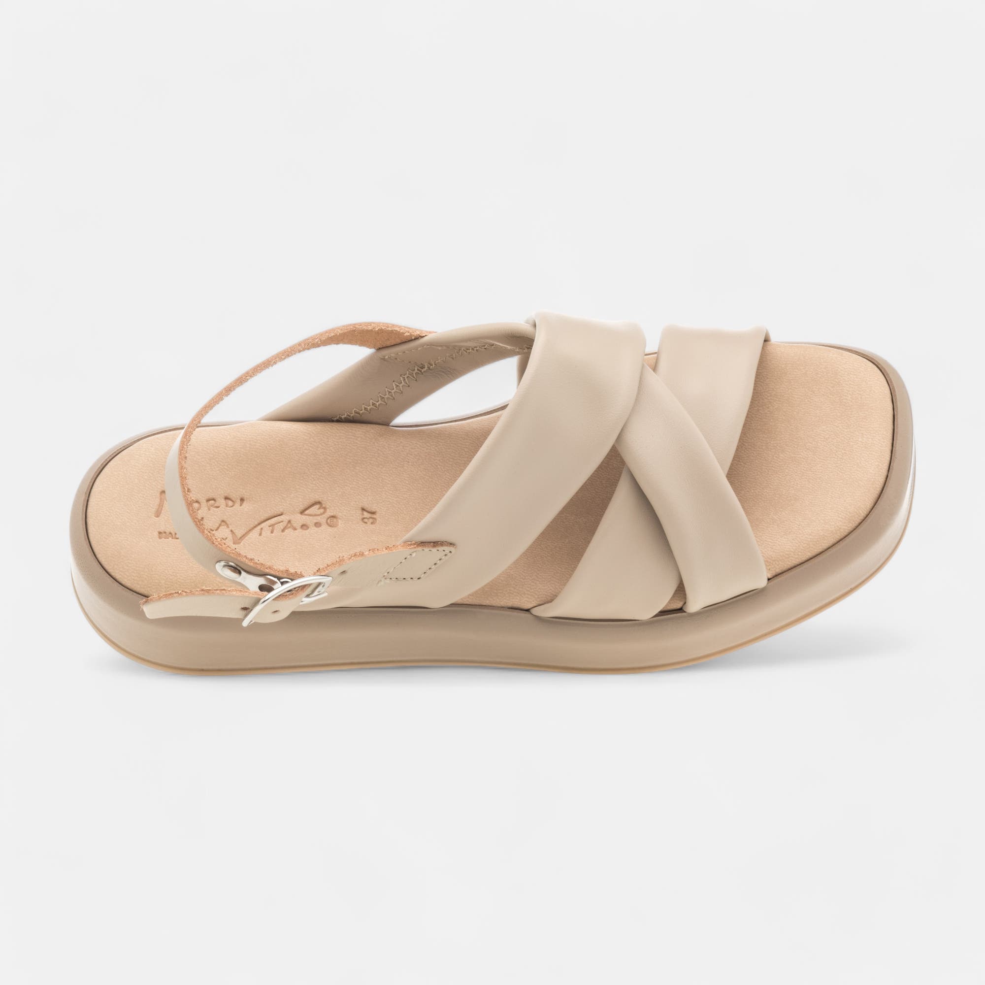 Sandales Femme en cuir beige
