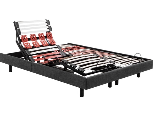 EPEDA - Sommier Electrique 2 x 80 x 200 Escapade 1620D gris fonce + 2x balade équilibré