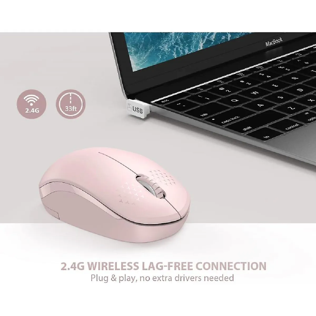 Universal Souris Sans Fil - Rose