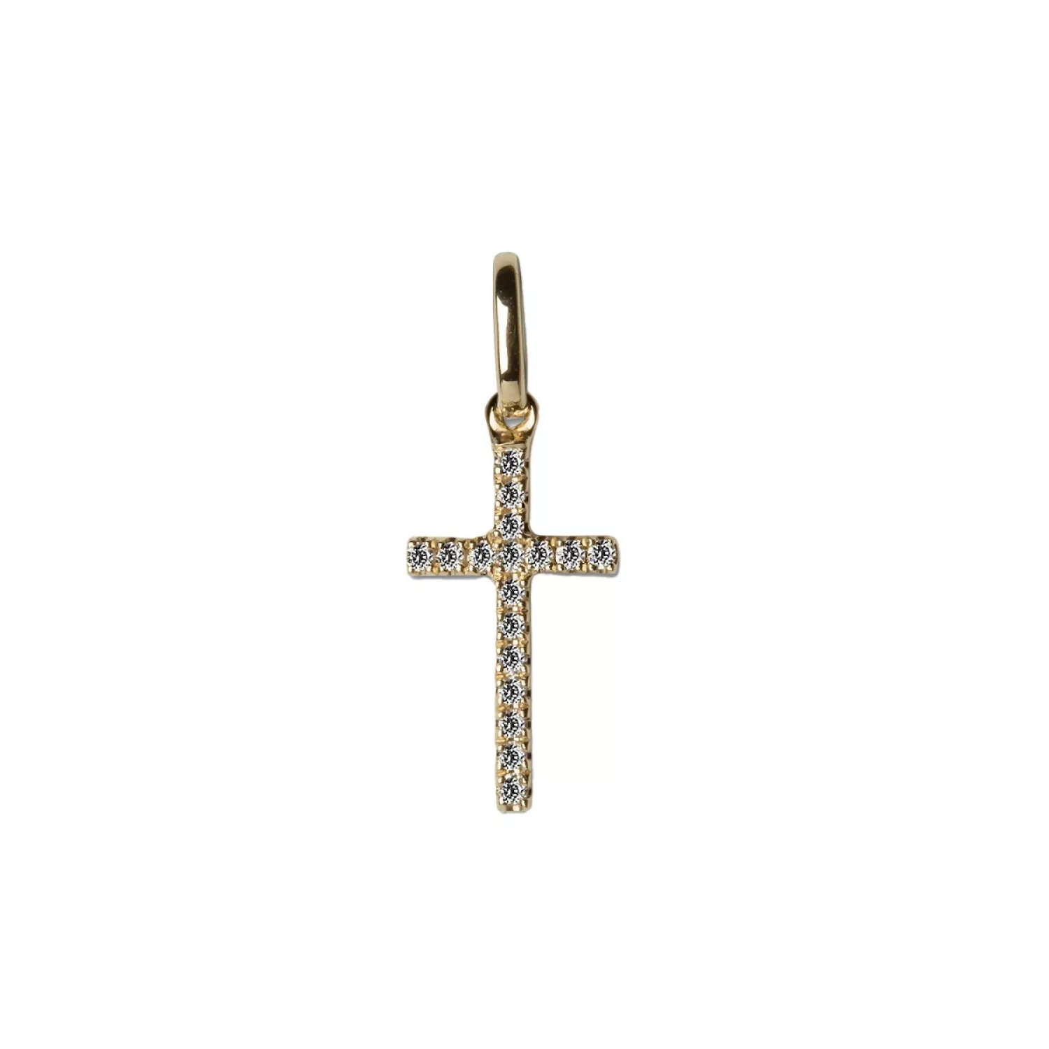 Jane Kønig Small Cross Vedhæng 18 kt. Guld 0,04 ct. GULD-KVL