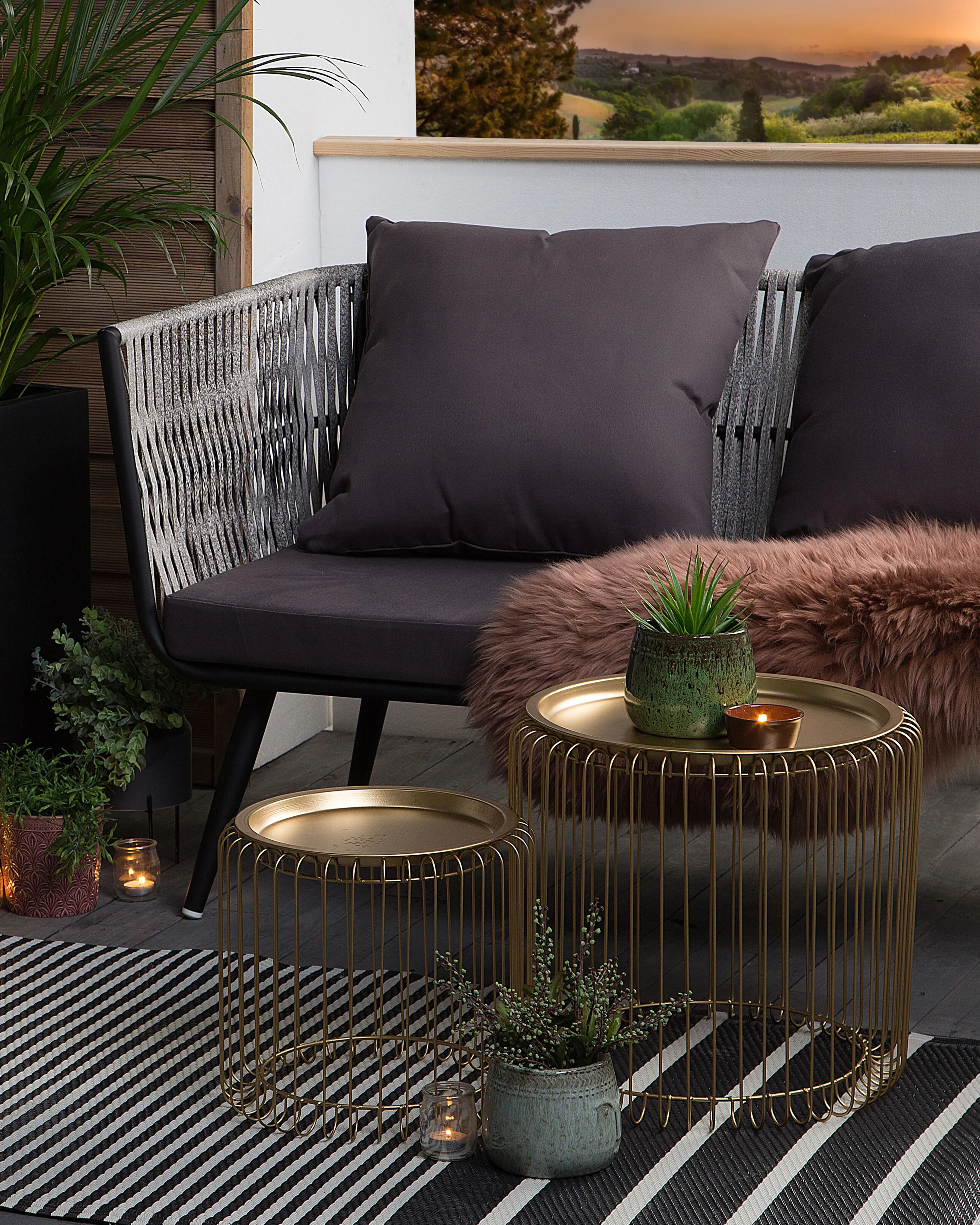 Tuintapijt HALDIA Zwart 90 x 180 cm