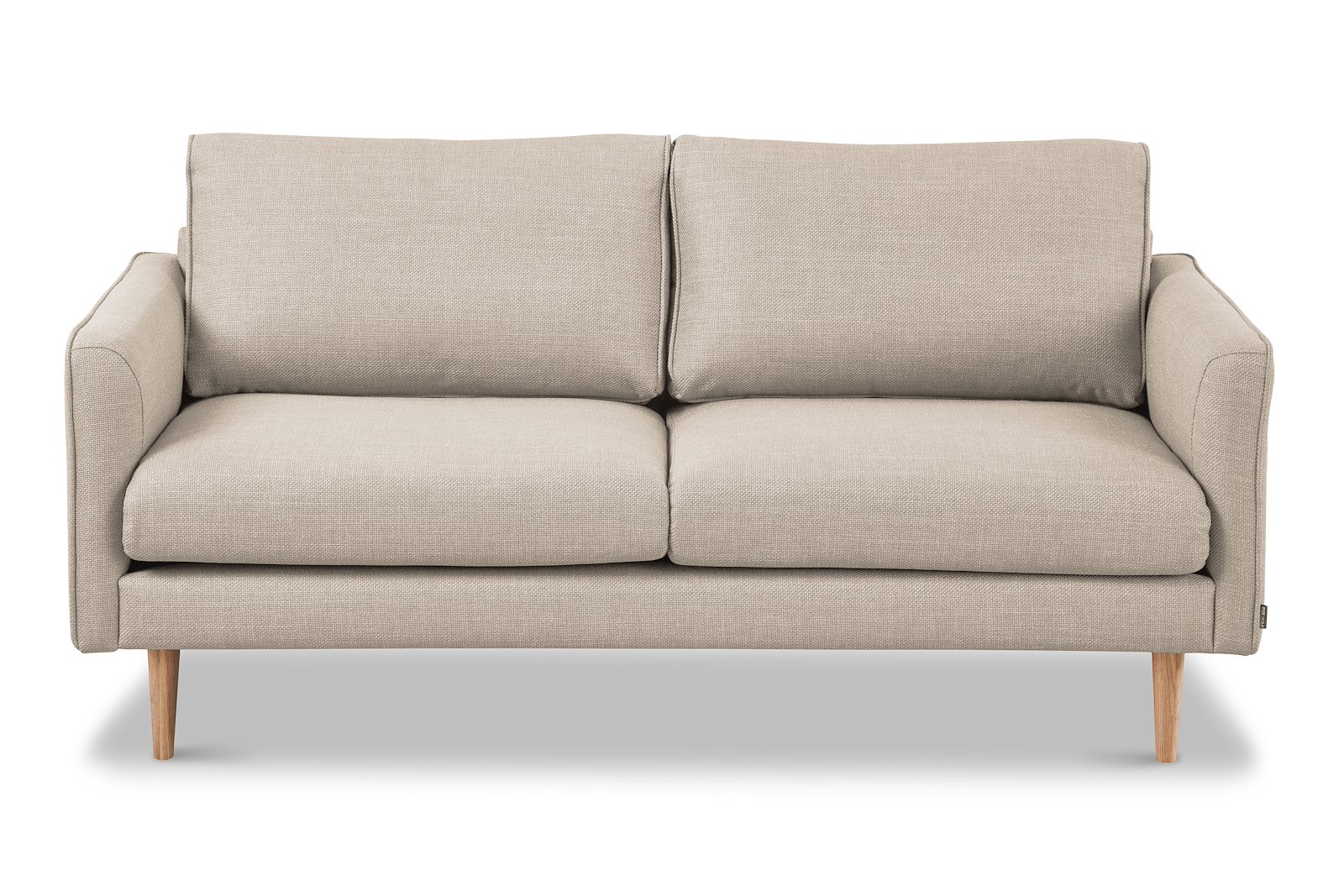 Lamar 2,5-seter Tekstil Bjorn 24 Beige med mørke eike ben