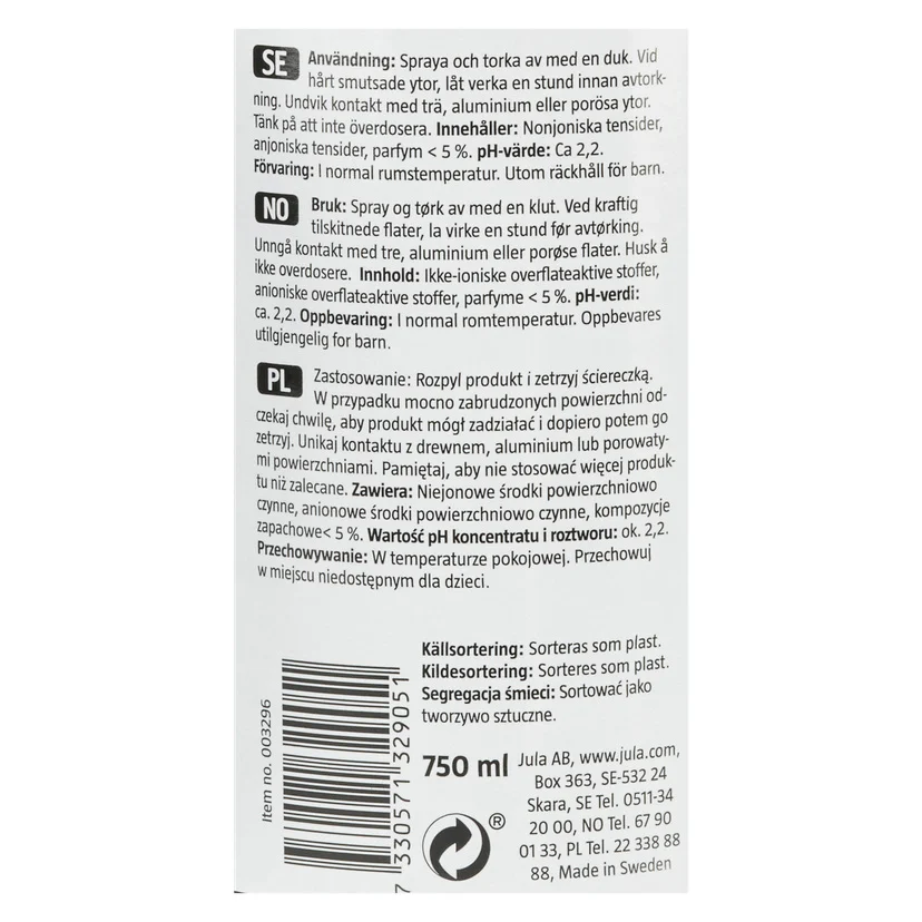 Rengjøringsspray baderom 750 ml