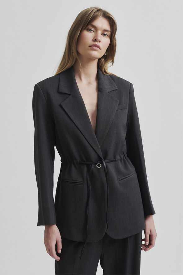 Second Female Ruban Blazer Dark grey melange