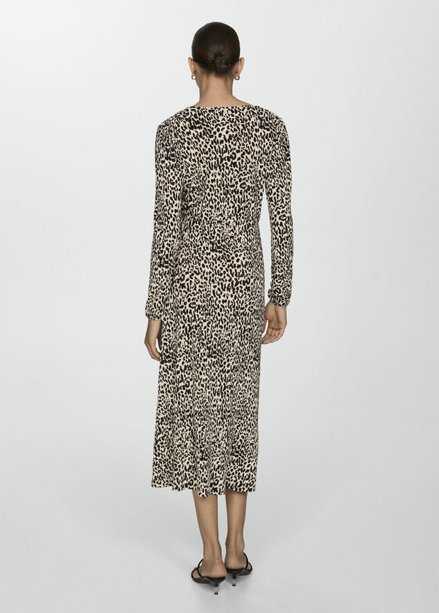 MANGO Leopard gown Light beige