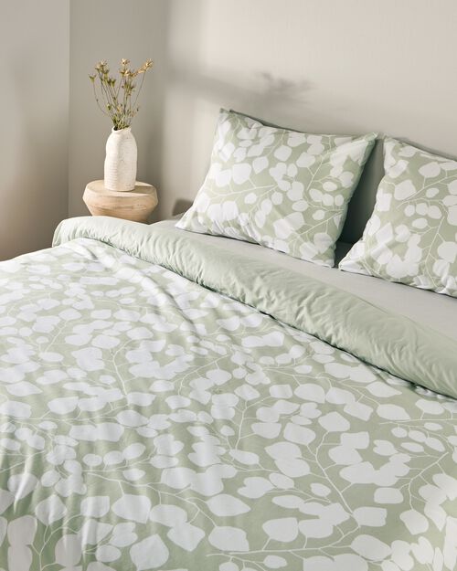 housse de couette en coton doux 240x200/220 feuilles vertes