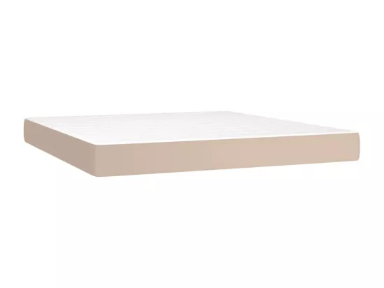Sommier tapissier matelas LED Cappuccino 180x200 cm Similicuir