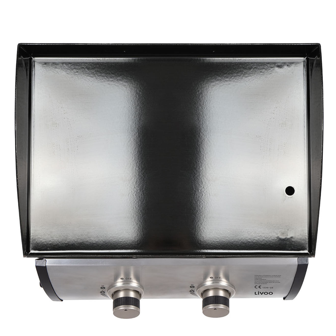 Livoo Plancha gaz 2 bruleurs noir/gris - 48x50x20 cm