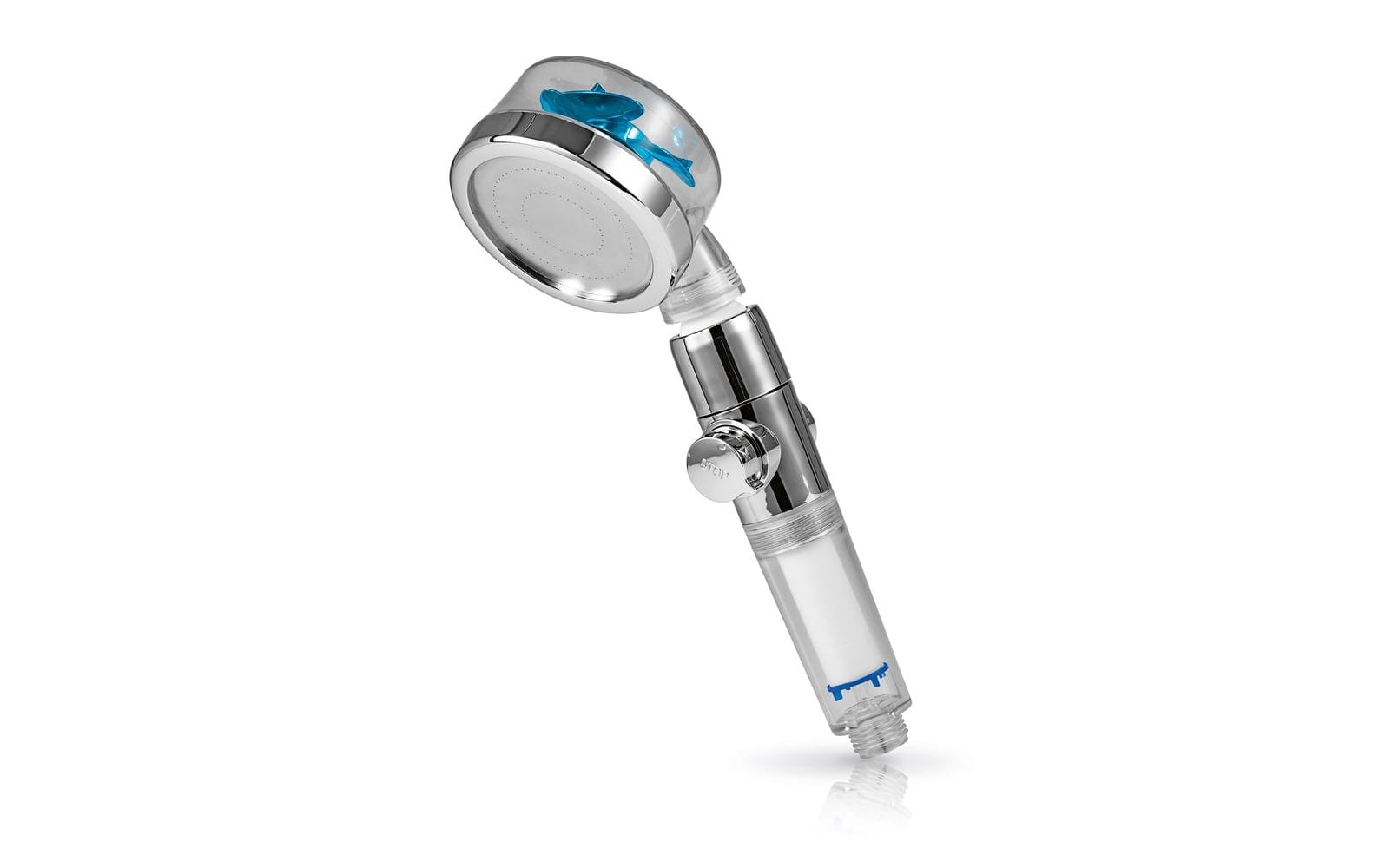Handbrause mit Wasserstopp und DruckreglerDuschkopf mit Präzisionsdüsen und Filter