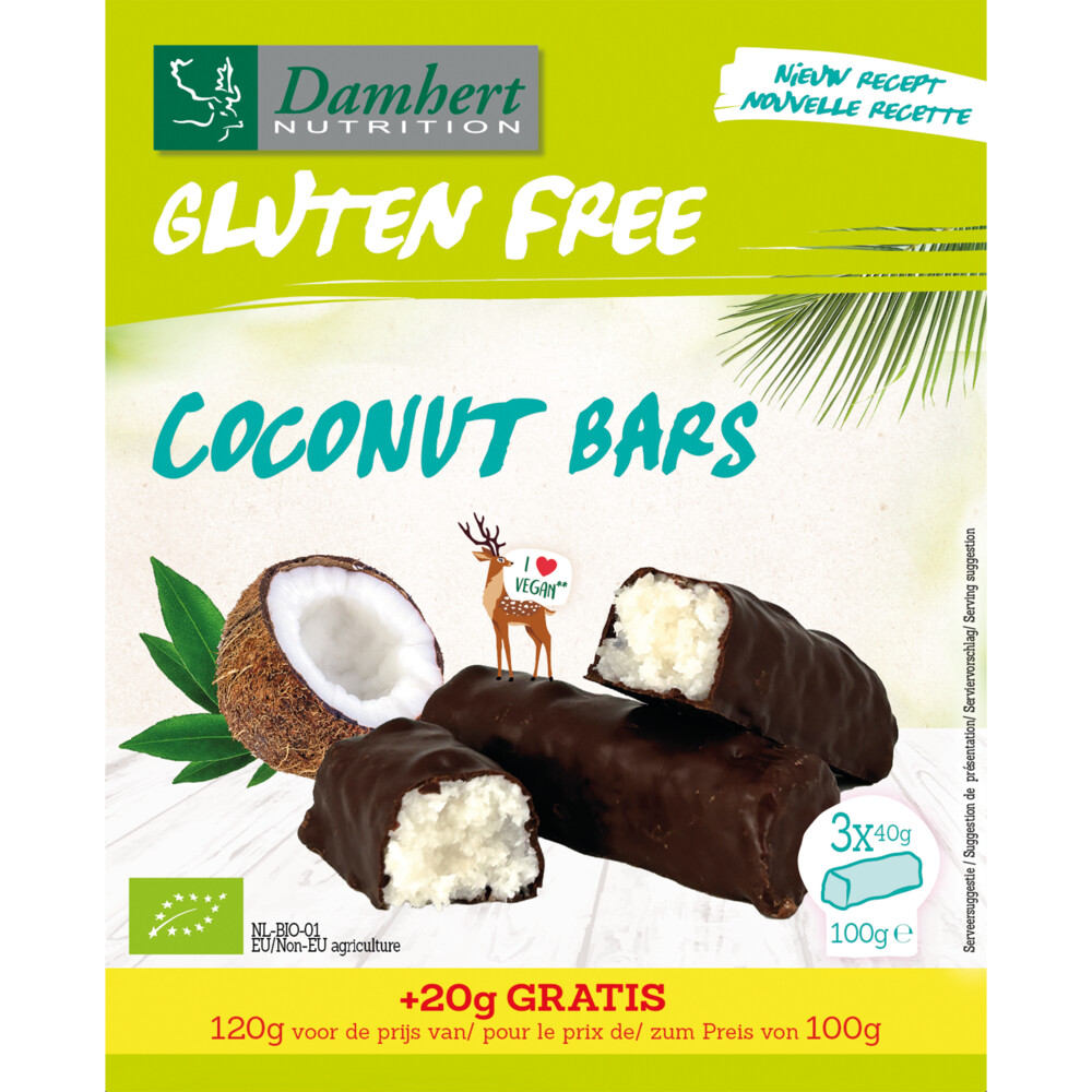 Damhert Kokosrepen Lactosevrij & Glutenvrij100 gr