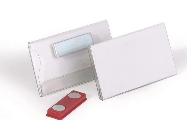 DURABLE - Navneskilt - for 40 x 75 mm - magnet - gennemsigtig (pakke med 25)