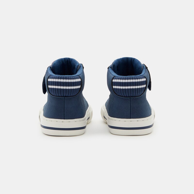 Baskets montantes à scratch bleues bébé garçon Bleu