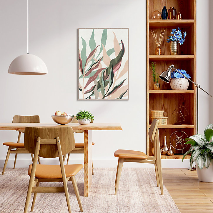 Image encadrée feuilles naturel, scandinave, graphique Dada Art l.52 x h.72 cm