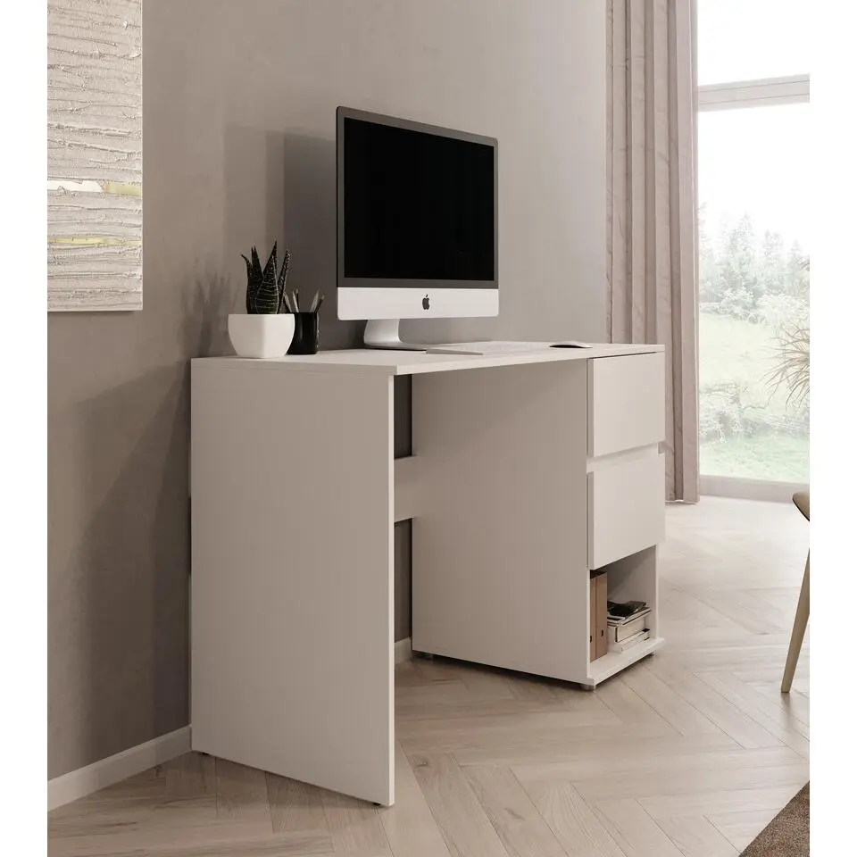 Meubella - Bureau Brussel - Wit - 115 cm