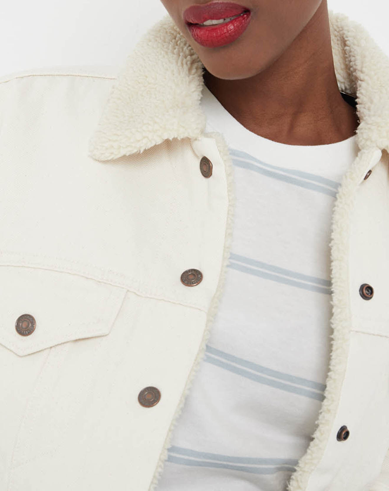Levi's® Veste en Jean fourré Sherpa écrue