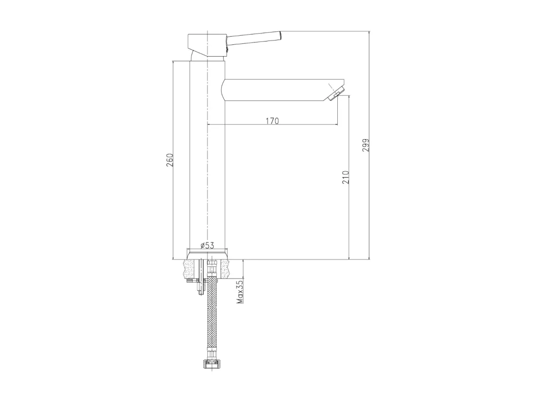 Deco mitigeur lavabo haut gris gun métal - Essebagno