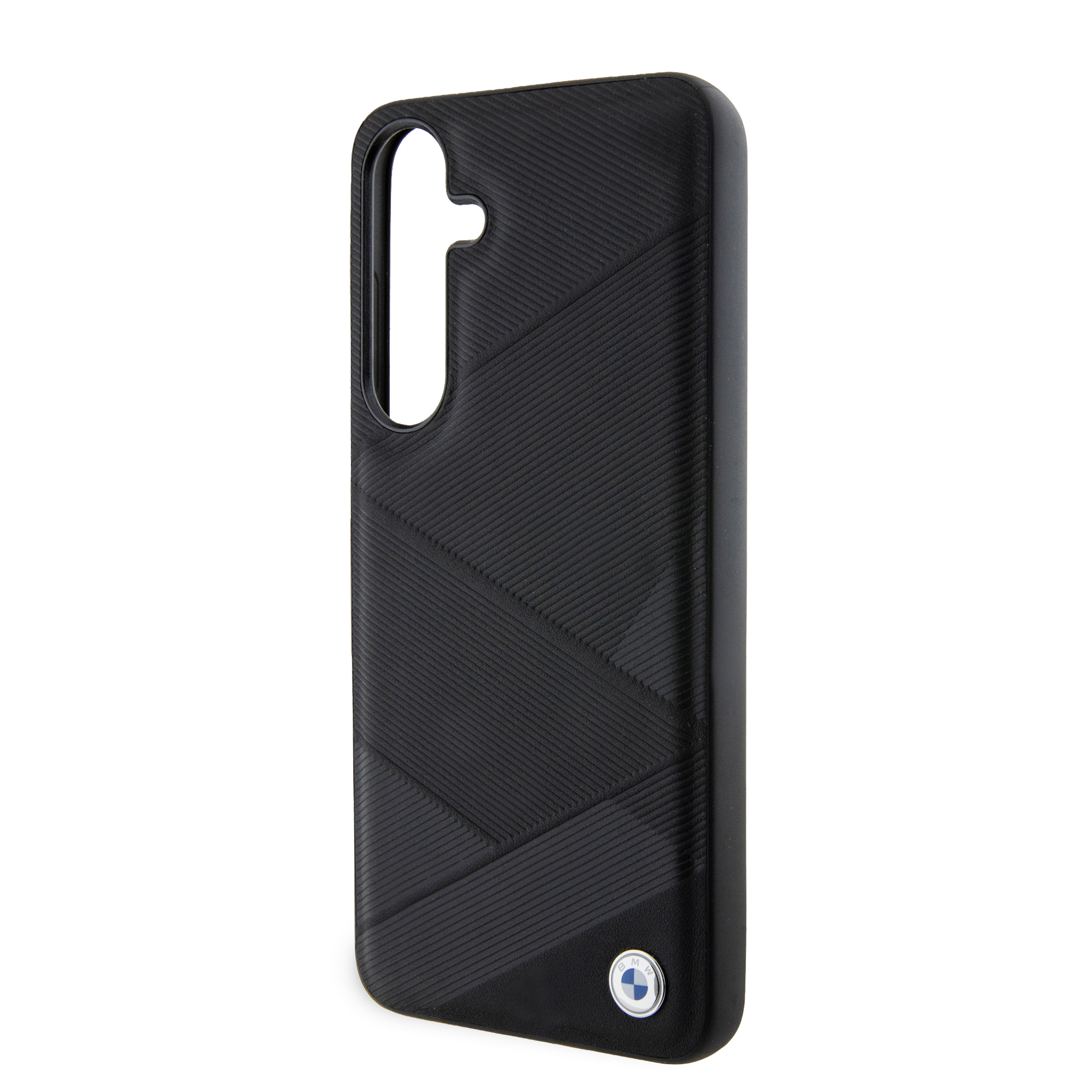 Samsung Galaxy S24  Plus Leder Hardcase Hülle Crossing Lines Pattern (BMHCS24M23RCGPK) - Schwarz