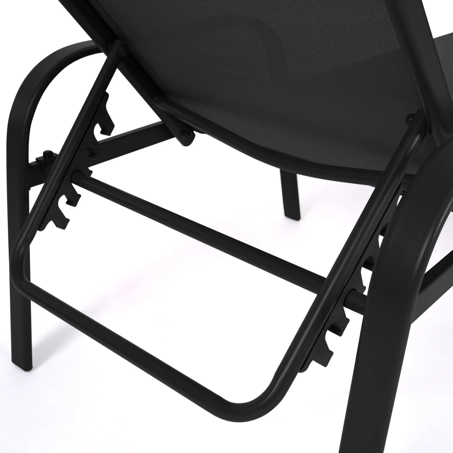Lot de 2 transats de jardin inclinables FIDJI en acier noir et toile gris anthracite